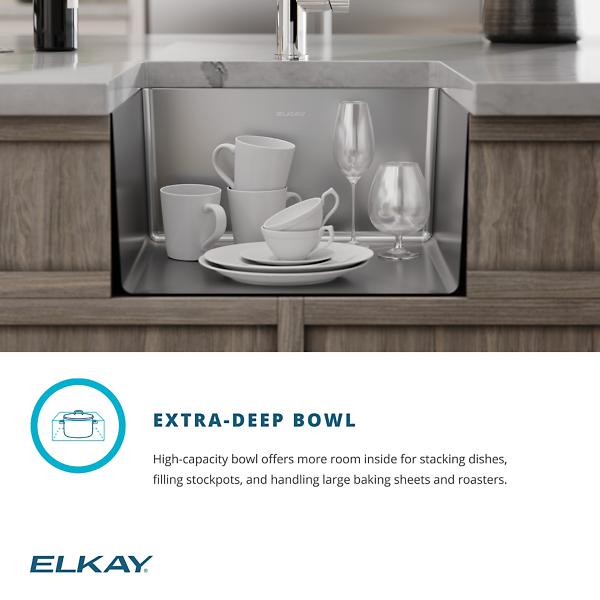 Elkay ECTRU17179T Crosstown® 18 Gauge Stainless Steel 18-1/2" x 18-1/2" x 9" Single Bowl Undermount Sink