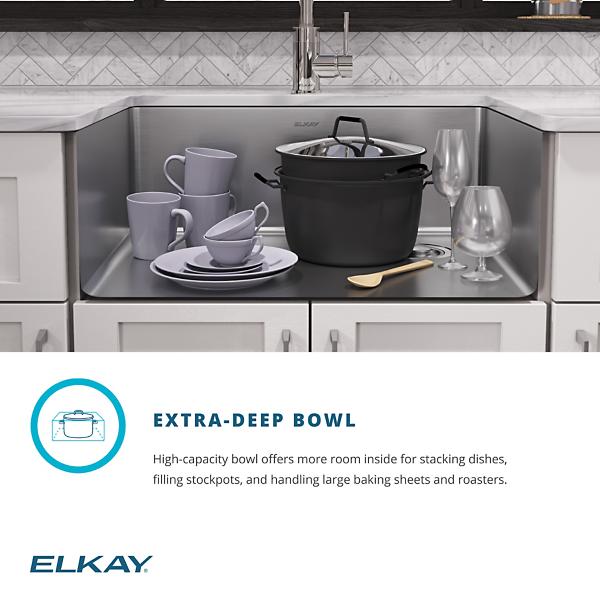 Elkay ECTRU24169RTFCW Crosstown® 18 Gauge Workstation Stainless Steel 25-1/2" x 18-1/2" x 9" Single Bowl Undermount Sink & Faucet Kit