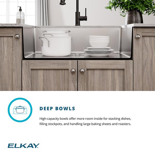 Elkay ECTSRS33229TBG Crosstown® 18 Gauge Stainless Steel 33" x 22" x 9" Single Bowl Dual Mount Sink Kit