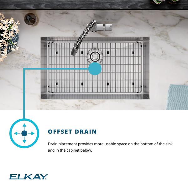 Elkay ECTRUFA32179 Crosstown® 18 Gauge Stainless Steel 35-7/8" x 20-1/4" x 9" Equal Double Bowl Farmhouse Sink with Aqua Divide