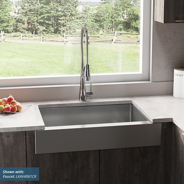 Elkay ECTRUF30179RC Crosstown® 18 Gauge Stainless Steel 35-7/8" x 20-1/4" x 9" Single Bowl Farmhouse Sink Kit