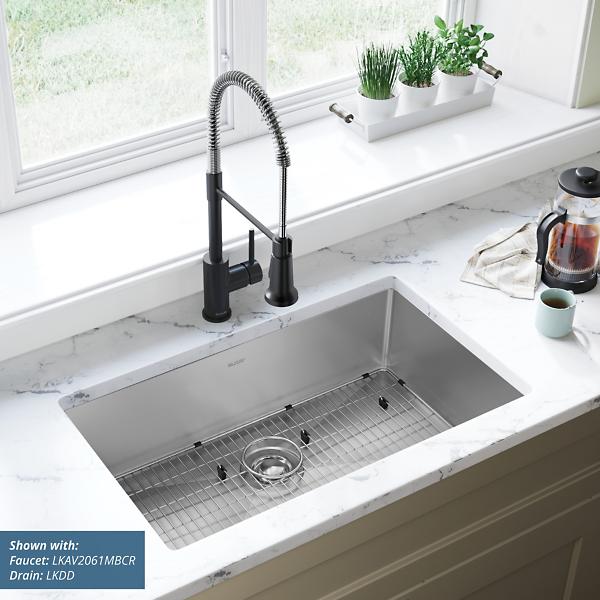 Elkay EFRU2816TC Crosstown® 16 Gauge Stainless Steel 30-1/2" x 18-1/2" x 8" Single Bowl Undermount Sink Kit