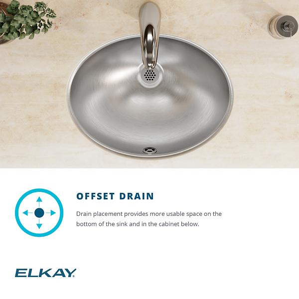 Elkay ELUH1511 Asana® Stainless Steel 18" x 14" x 6" Single Bowl Undermount Bathroom Sink