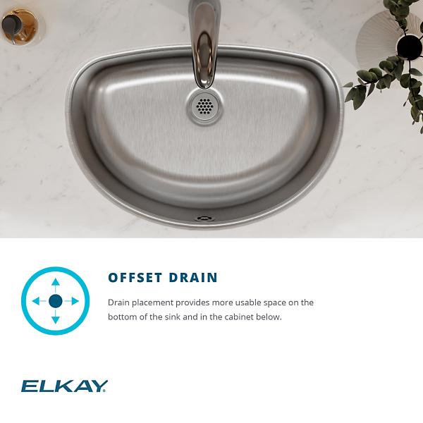 Elkay ELUH1811 Asana® Stainless Steel 19-1/2" x 13-5/16" x 6-1/4" Single Bowl Undermount Bathroom Sink