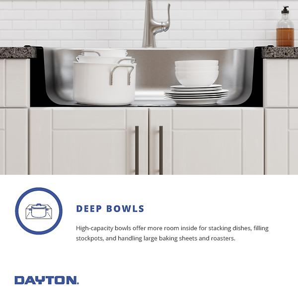 Elkay DSE13322 Dayton® Stainless Steel 33" x 22" x 8-1/16" Single Bowl Drop-in Sink