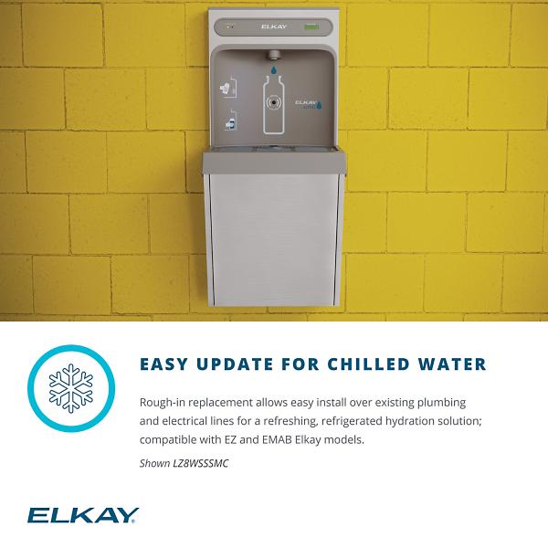 Elkay EZ8WSSSMC ezH2O® Refrigerated Surface Mount Bottle Filling Station Non-Filtered 8GPH Stainless Steel