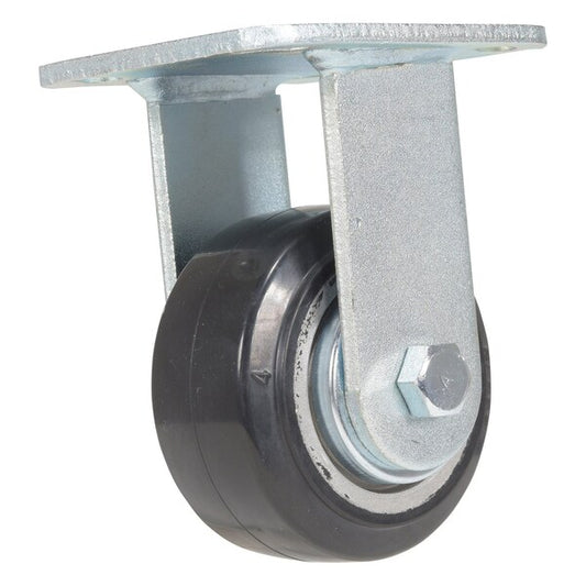 Vestil CST-VE-4X2MRA-R Rubber Rigid Caster 4 In. Diameter x 2 In. Width 551 Lb. Capacity Black/Gray