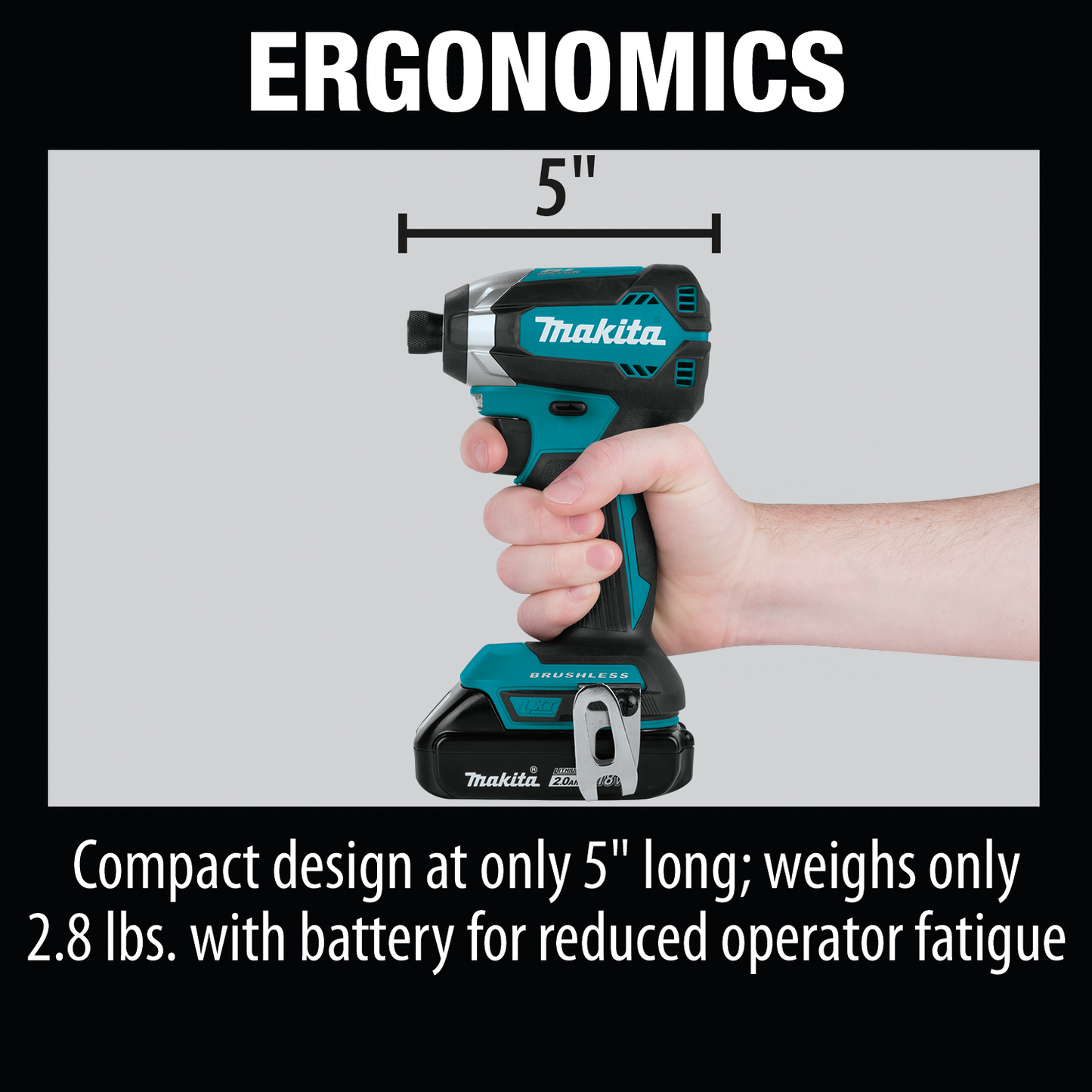 Makita XDT13R 18V LXT® Lithium‘Ion Compact Brushless Cordless Impact Driver Kit (2.0Ah)