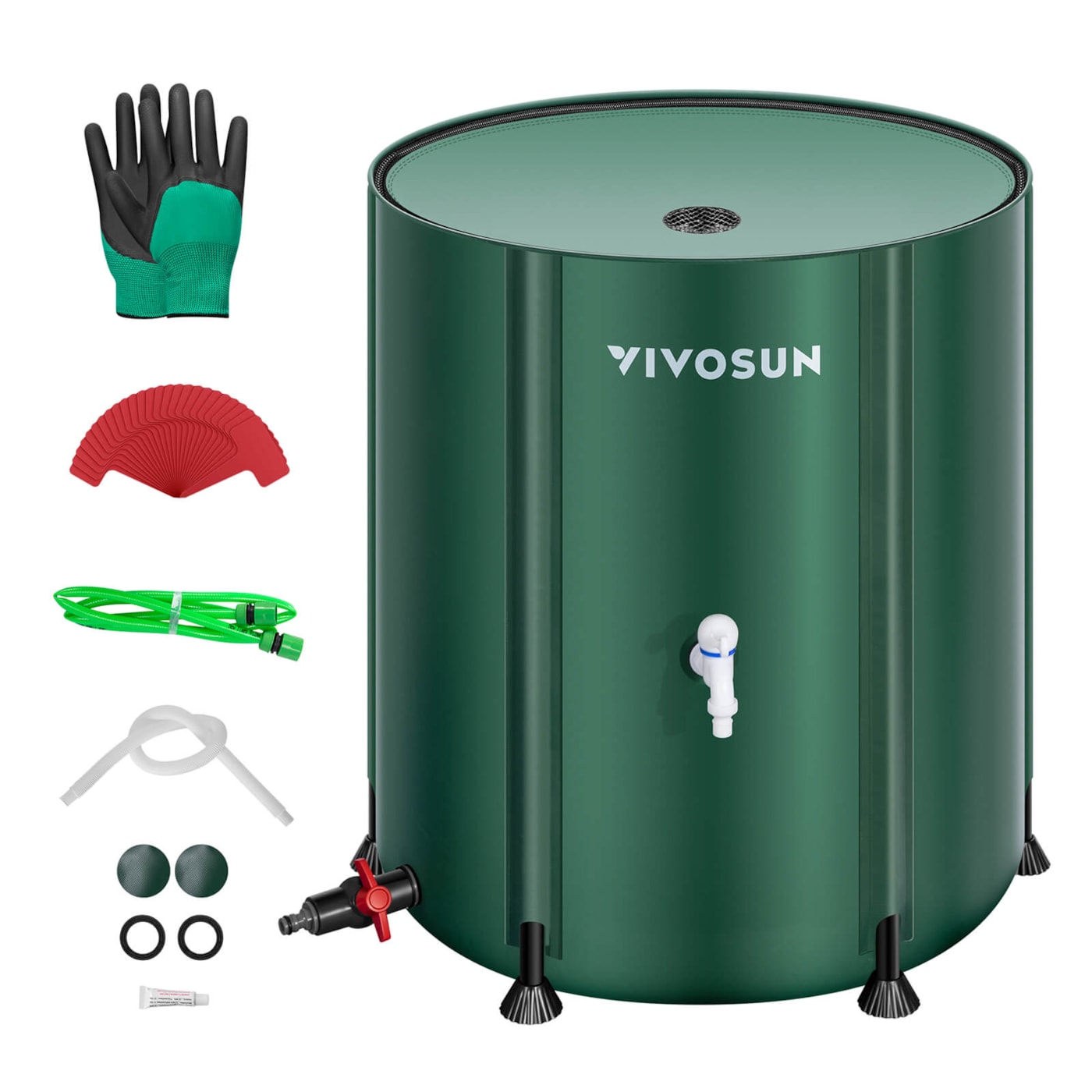 Vivosun Collapsible Rain Barrel, 132 Gallon, Green