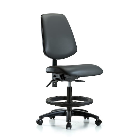Blue Ridge Ergonomics VMBCH-MB-RG-T0-A1-NF-RG-8822 Rutledge Vinyl Chair - Medium Bench Height with Medium Back, Adjustable Arms, & Stationary Glides in Storm Supernova™ Vinyl