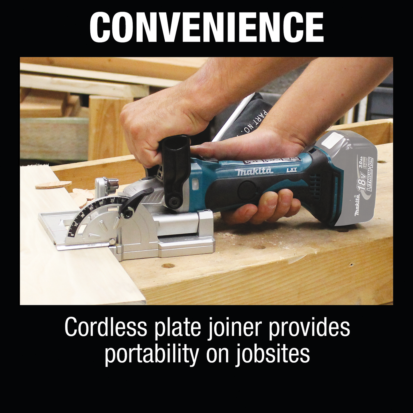 Makita XJP03Z 18V LXT® Lithium‘Ion Cordless Plate Joiner, Tool Only