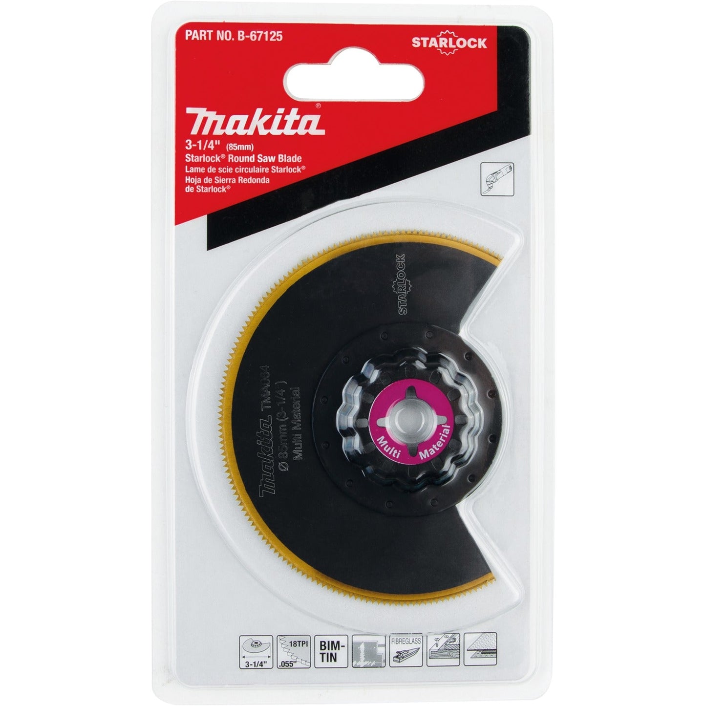 Makita B-67125 Starlock® Oscillating Multi‘Tool 3‘1/4" Bi‘Metal Round Segmented Saw Blade with Titanium Tooth Coating