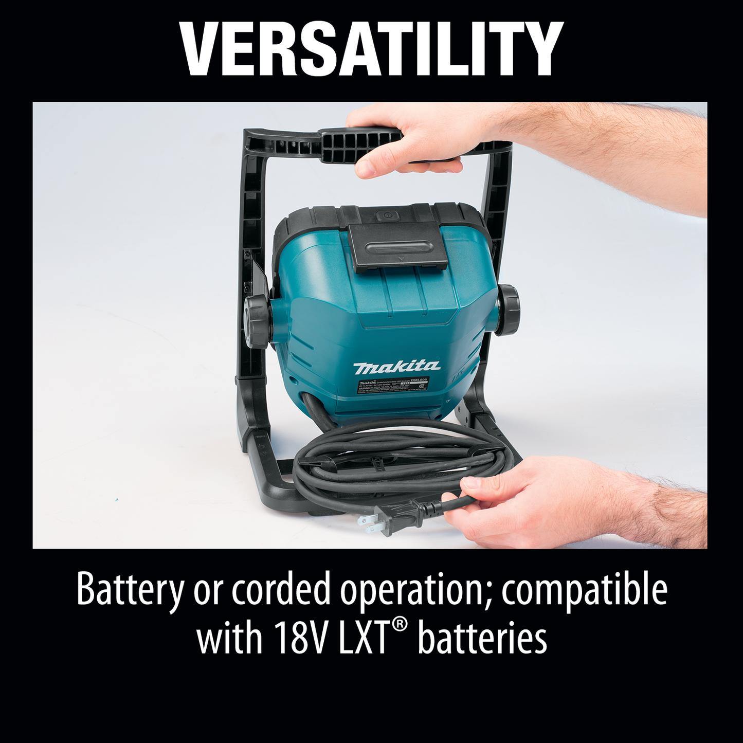 Makita DML805 18V LXT® Lithium‘Ion Cordless/Corded 20 L.E.D. Work Light, Light Only