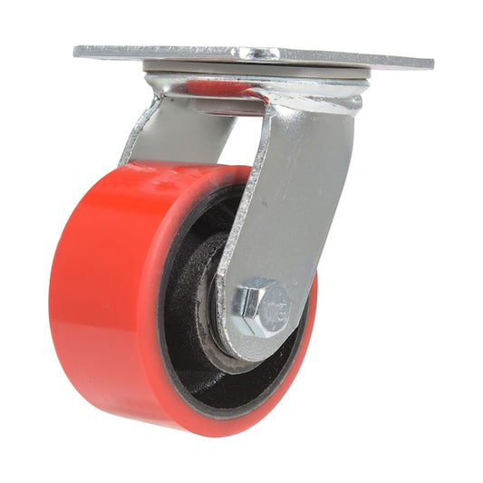 Vestil CST-VE-4X2PU-S Polyurethane Swivel Caster 4 In. Diameter x 2 In. Width 792 Lb. Capacity Red/Black