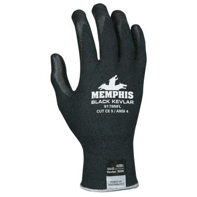 MCR SAFETY 9178NFL Black Kevlar/Black Nitrile Foam L