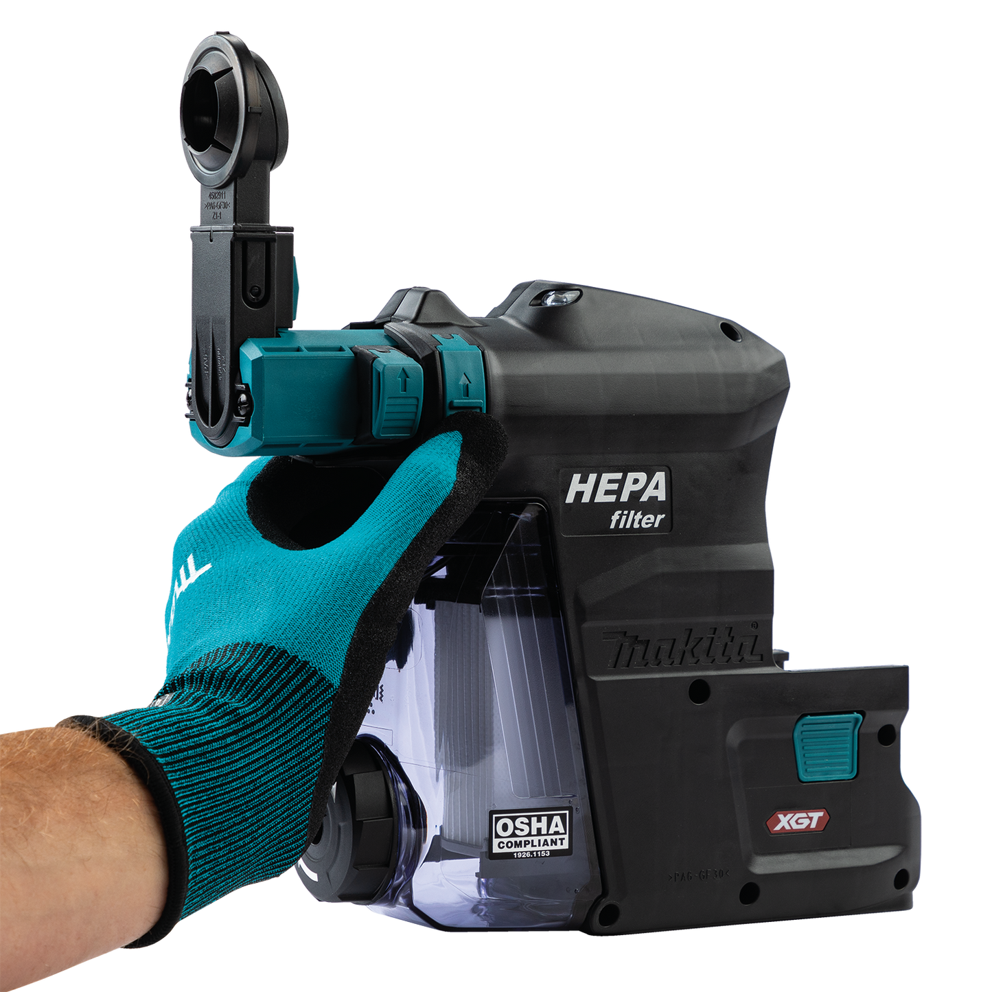 Makita DX14 Dust Extractor Attachment with HEPA Filter Cleaning Mechanism