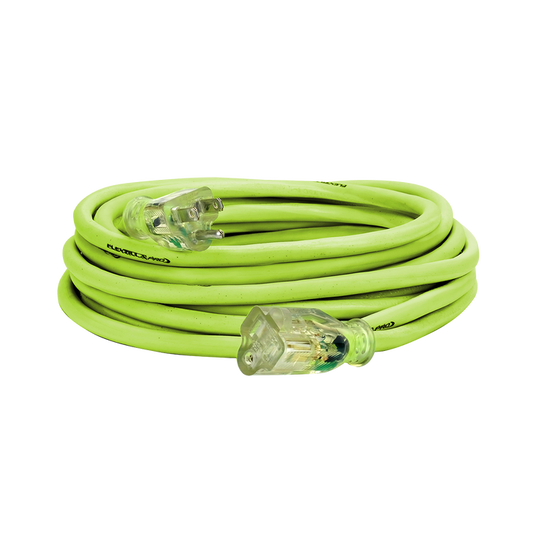FlexZilla FZ512725 Pro Extension Cord, 14/3 AWG SJTW, 25', Outdoor, Lighted Plug