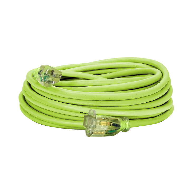 FlexZilla FZ512730 Pro Extension Cord, 14/3 AWG SJTW, 50', Outdoor, Lighted Plug