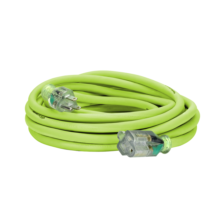 FlexZilla FZ512825 Pro Extension Cord, 12/3 AWG SJTW, 25', Outdoor, Lighted Plug