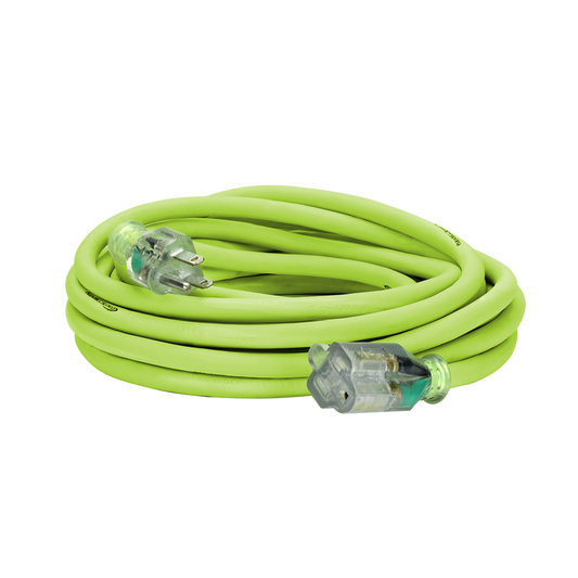 FlexZilla FZ512825 Pro Extension Cord, 12/3 AWG SJTW, 25', Outdoor, Lighted Plug
