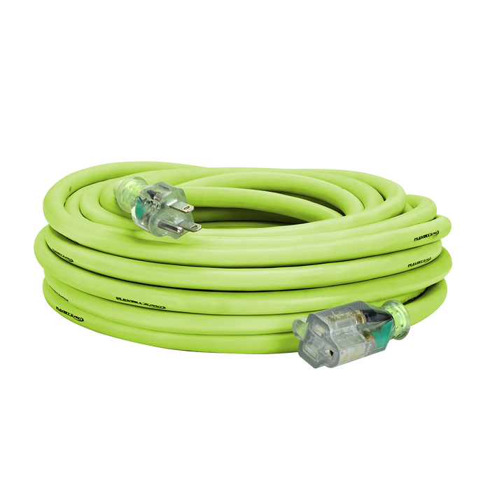 FlexZilla FZ512930 Pro Extension Cord, 10/3 AWG SJTW, 50', Outdoor, Lighted Plug