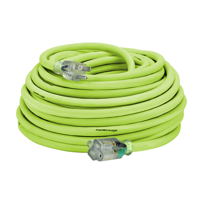 FlexZilla FZ512935 Pro Extension Cord, 10/3 AWG SJTW, 100', Outdoor, Lighted Plug