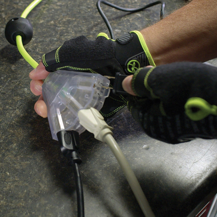 FlexZilla FZ8140503 Retractable Extension Cord Reel, 50', 14/3 AWG SJTOW, Grounded Triple Tap Outlet, Indoor/Dry Locations