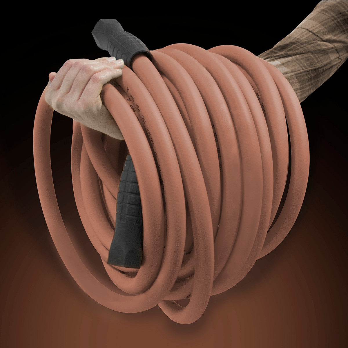 Colors HFZC550TCS SwivelGrip® Garden Hose, 5/8" x 50', 3/4" - 11 1/2 GHT Fittings, Red Clay