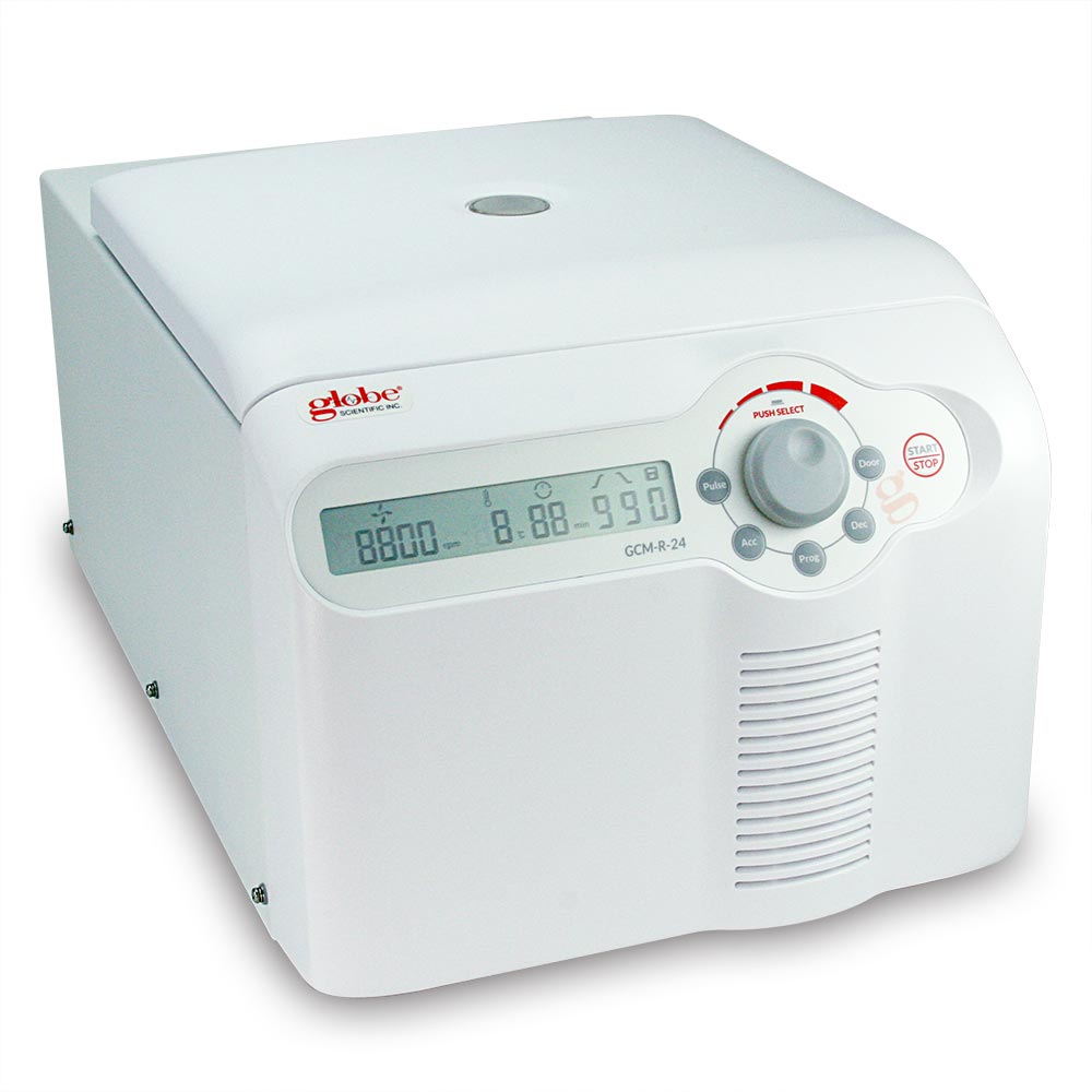 Globe Scientific GCM-R-24 Centrifuge Micro Refrigerated 24-Place High Speed 120v 60Hz US Plug (Includes 24-Place Rotor with Lid for 1.5mL and 2.0mL Microcentrifuge Tubes #MC-24-2ML)
