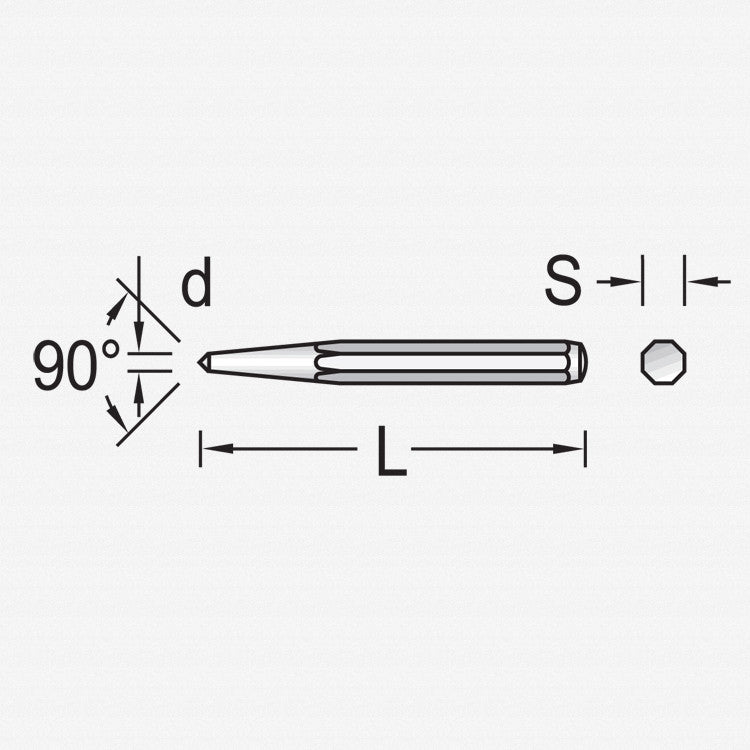 Gedore 8721050 100-10 Center Punch, 120x10x4 mm