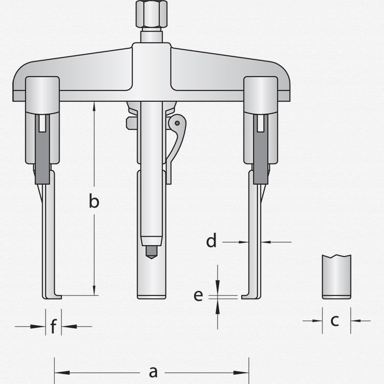 Gedore 2016060 1.07/S2A-E Quick-release puller, 3-arm pattern, with slim legs 160x150 mm