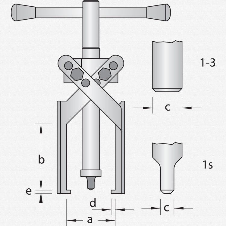 Gedore 2018578 1.23/1XS Puller 2-arm pattern XS legs 80x85 mm