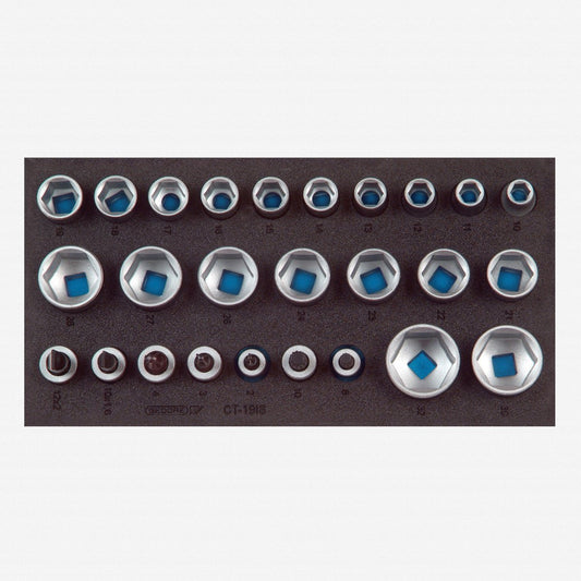 Gedore 2308924 1500 CT1-19 IS Socket set 1/2" in 1/3 CT Module