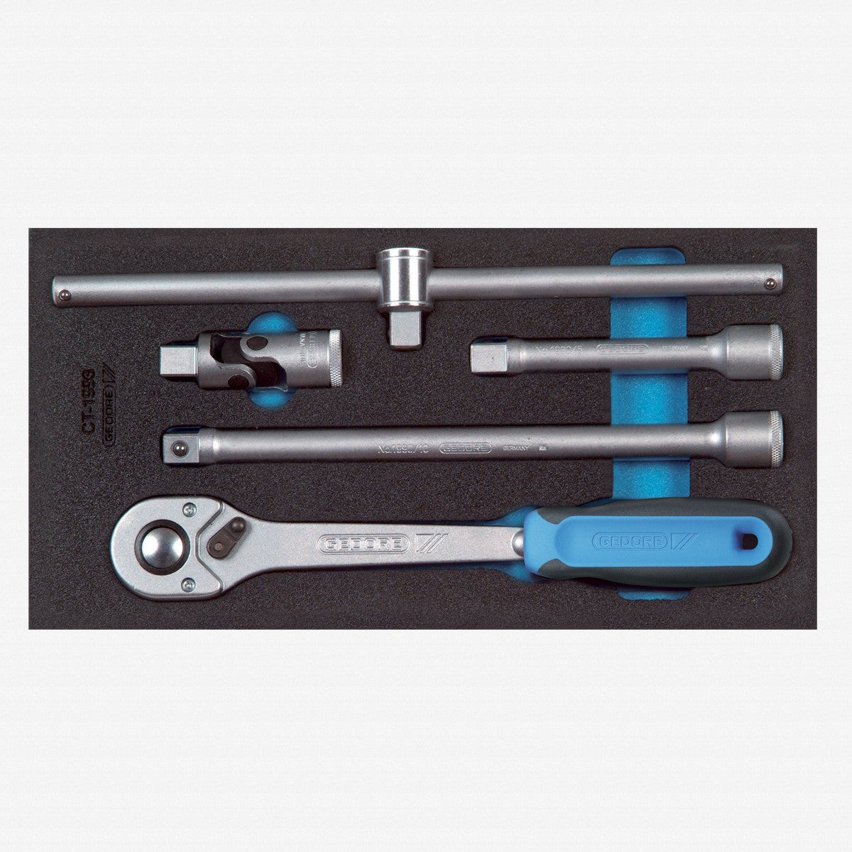 Gedore 2309106 1500 CT1-1993 T 1/2" Ratchet with Extensions in 1/3 CT Module