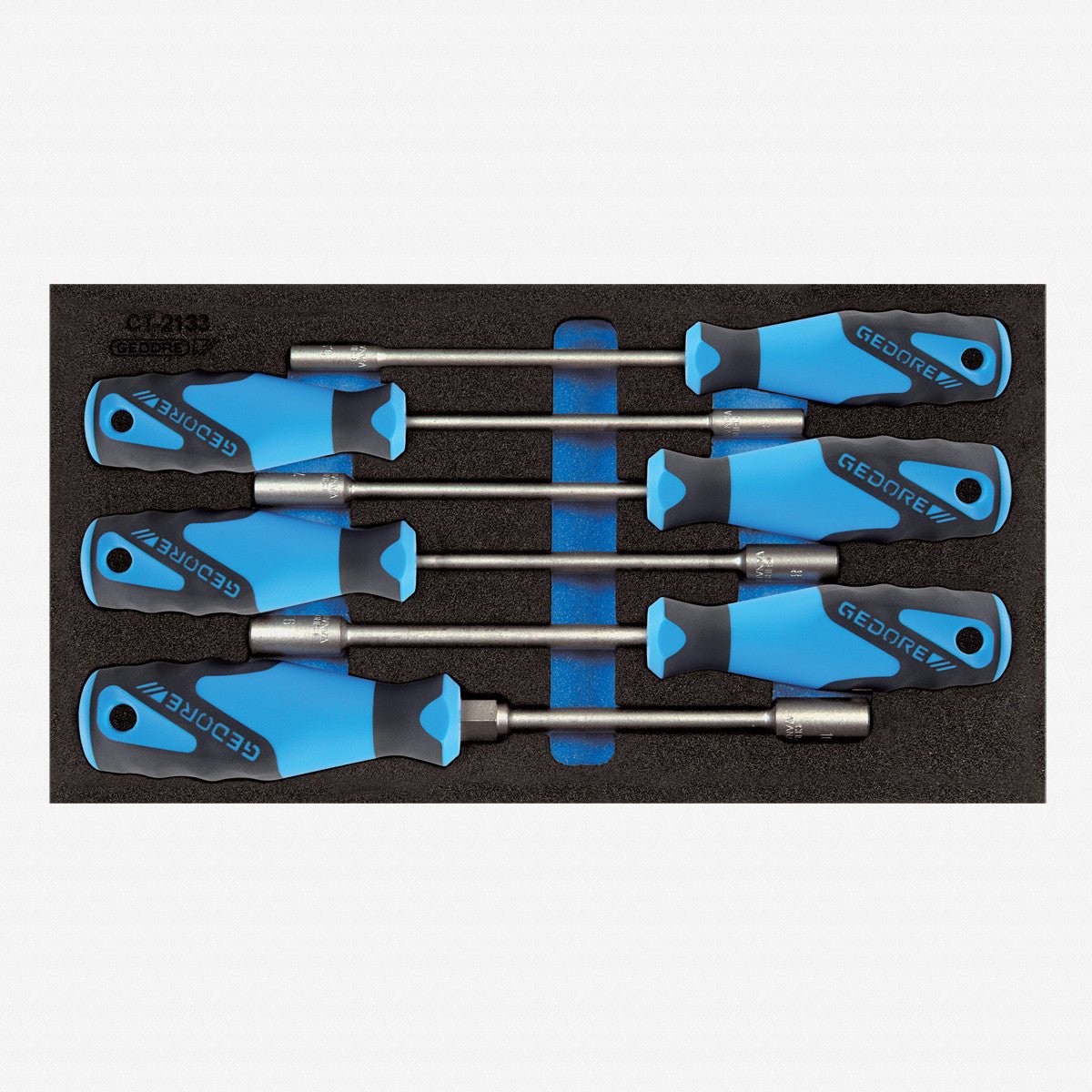 Gedore 2309122 1500 CT1-2133 Metric Nut Driver Set in 1/3 CT Module, 6 Pieces