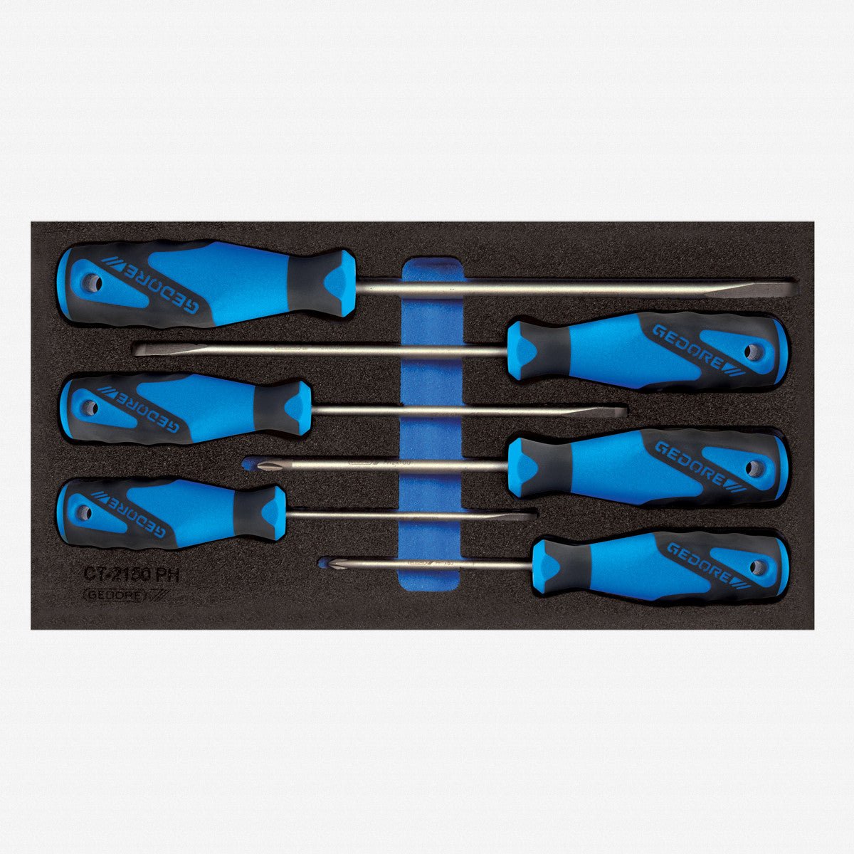 Gedore 2309130 1500 CT1-2150 Phillips and Slotted Screwdiver Set in 1/3 CT Module, 6 Pieces