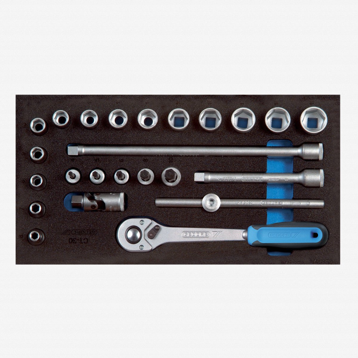 Gedore 2308975 1500 CT1-30 Socket set 3/8" in 1/3 CT module