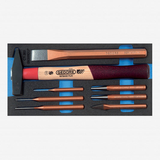 Gedore 2309041 1500 CT1-350 Chisel Set in 1/3 CT Module, 8 Pieces