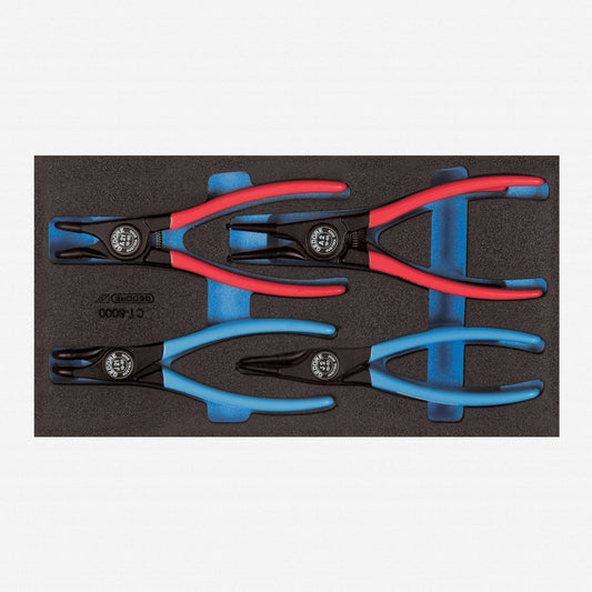 Gedore 2309181 1500 CT1-8000 Circlip Pliers Set in 1/3 CT Module, 4 Pieces