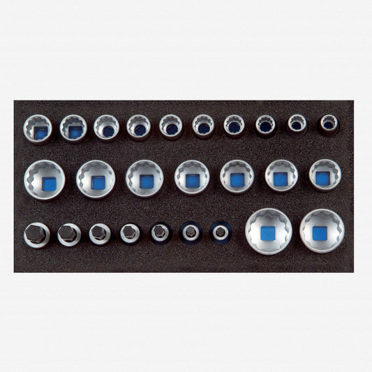 Gedore 2308916 1500 CT1-D 19 1/2" Metric Socket Set in 1/3 CT Module, 10 - 32 mm, 26 Pieces