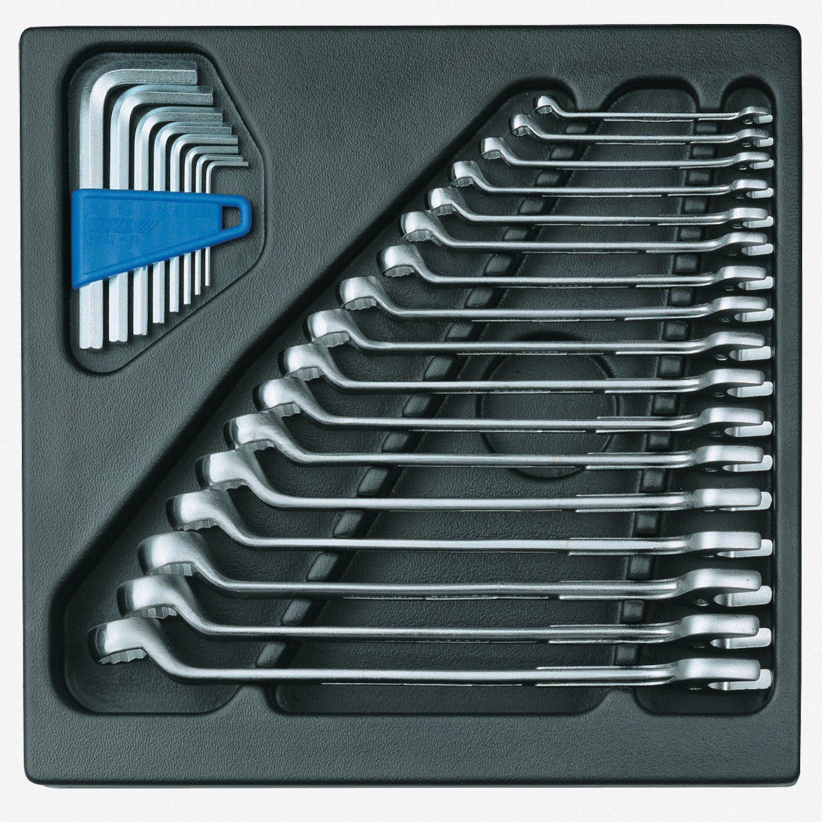 Gedore 6612280 1500 ES-1 B Metric Offset Combination Wrench Set in 2/3 ES Tool Module, 6 - 22 mm, 18 Pieces