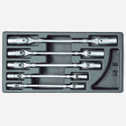 Gedore 6605070 1500 ES-34 Double Swivel Head Wrench Set in 1/3 ES Tool Module, 8 - 17 mm, 5 Pieces