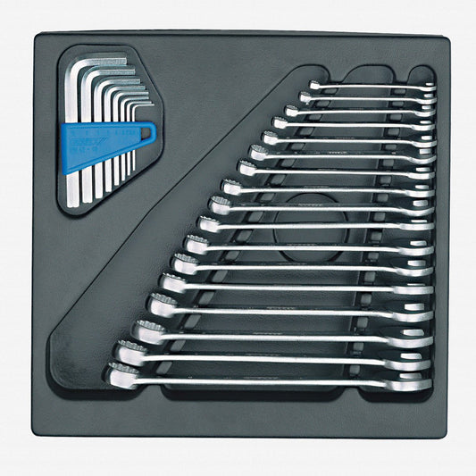 Gedore 6612520 1500 ES-7 Metric Combination Wrench Set in 2/3 ES Tool Module, 6 - 22 mm, 17 Pieces