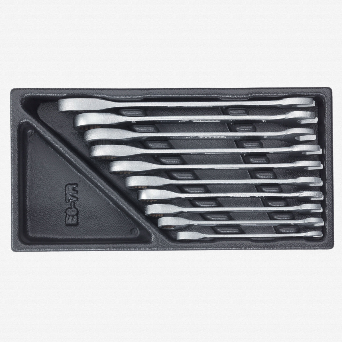 Gedore 2305429 1500 ES-7 R Metric Combination Ratcheting Wrench Set in 1/3 ES Tool Module, 8 - 19 mm, 10 Pieces
