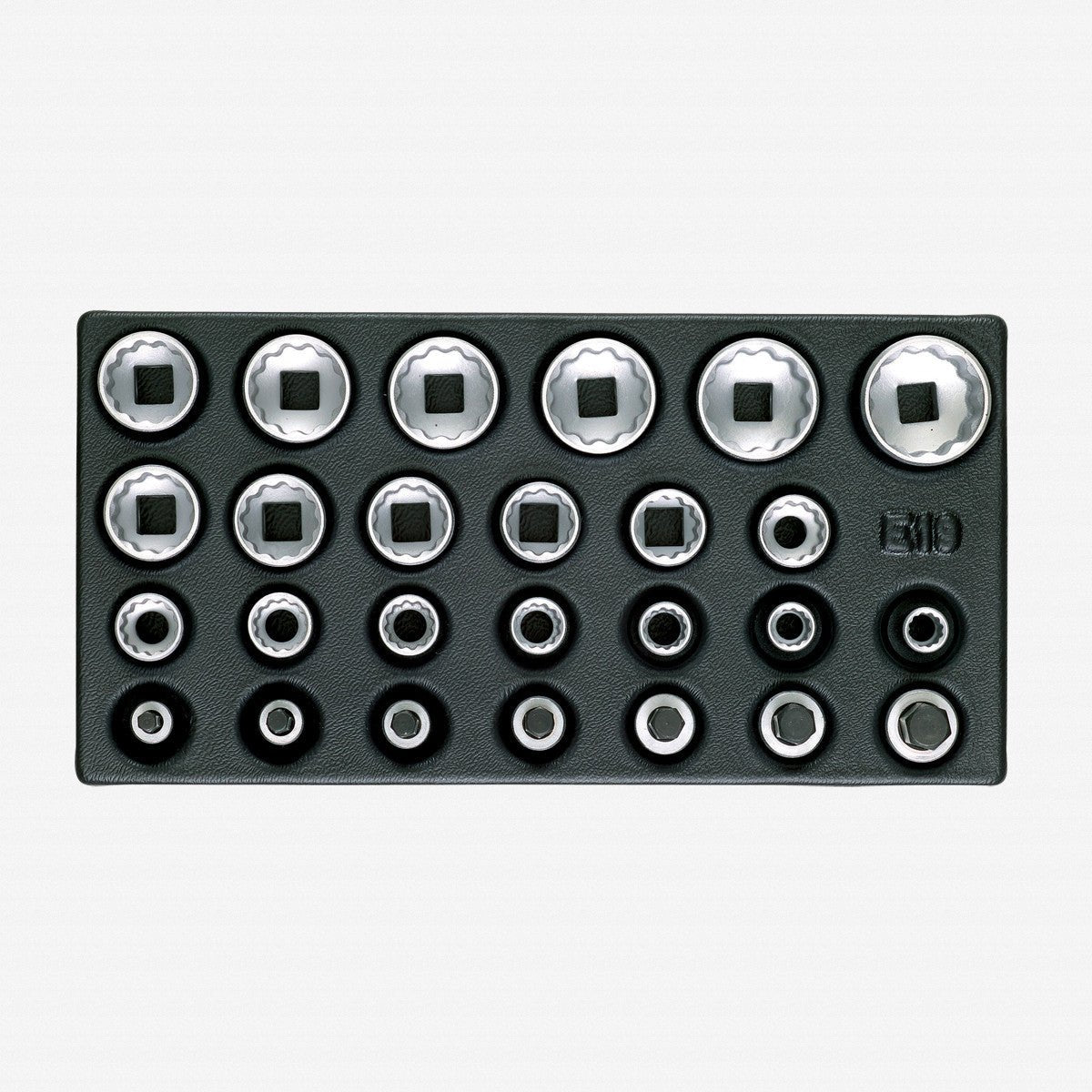 Gedore 1899694 1500 ES-D 19 1/2" Metric Sockets in 1/3 ES Tool Module, 10 - 30 mm, 26 Pieces