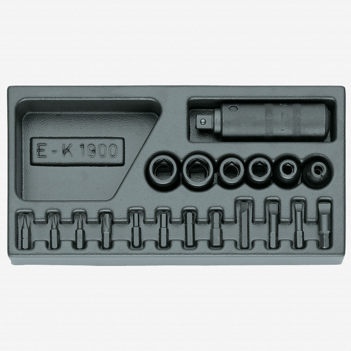 Gedore 1402242 1500 ES-K 1900 Impact Driver Set in 1/3 ES Tool Module, 18 Pieces
