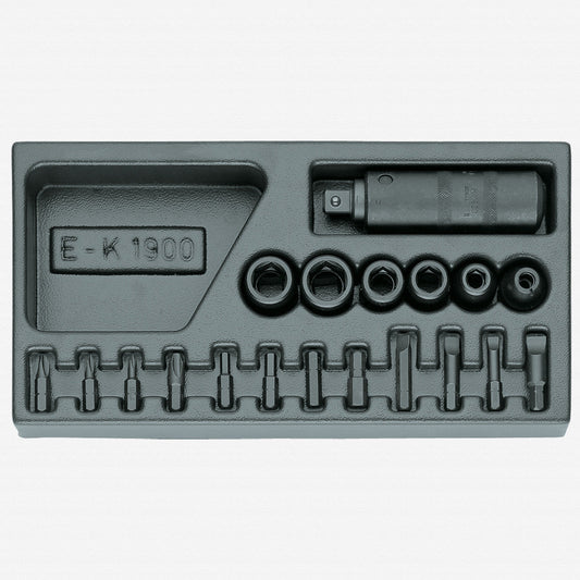 Gedore 1402242 1500 ES-K 1900 Impact Driver Set in 1/3 ES Tool Module, 18 Pieces