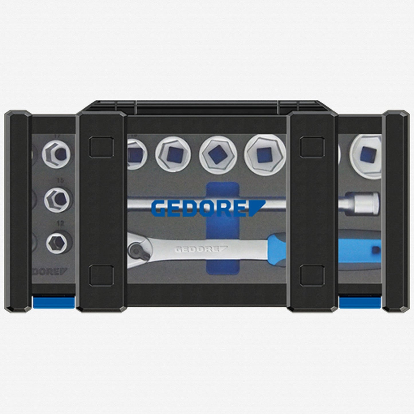 Gedore 3014347 19 DMU-20 Metric Socket Set, 1/2" Drive, 10 - 32 mm, 15 Pieces
