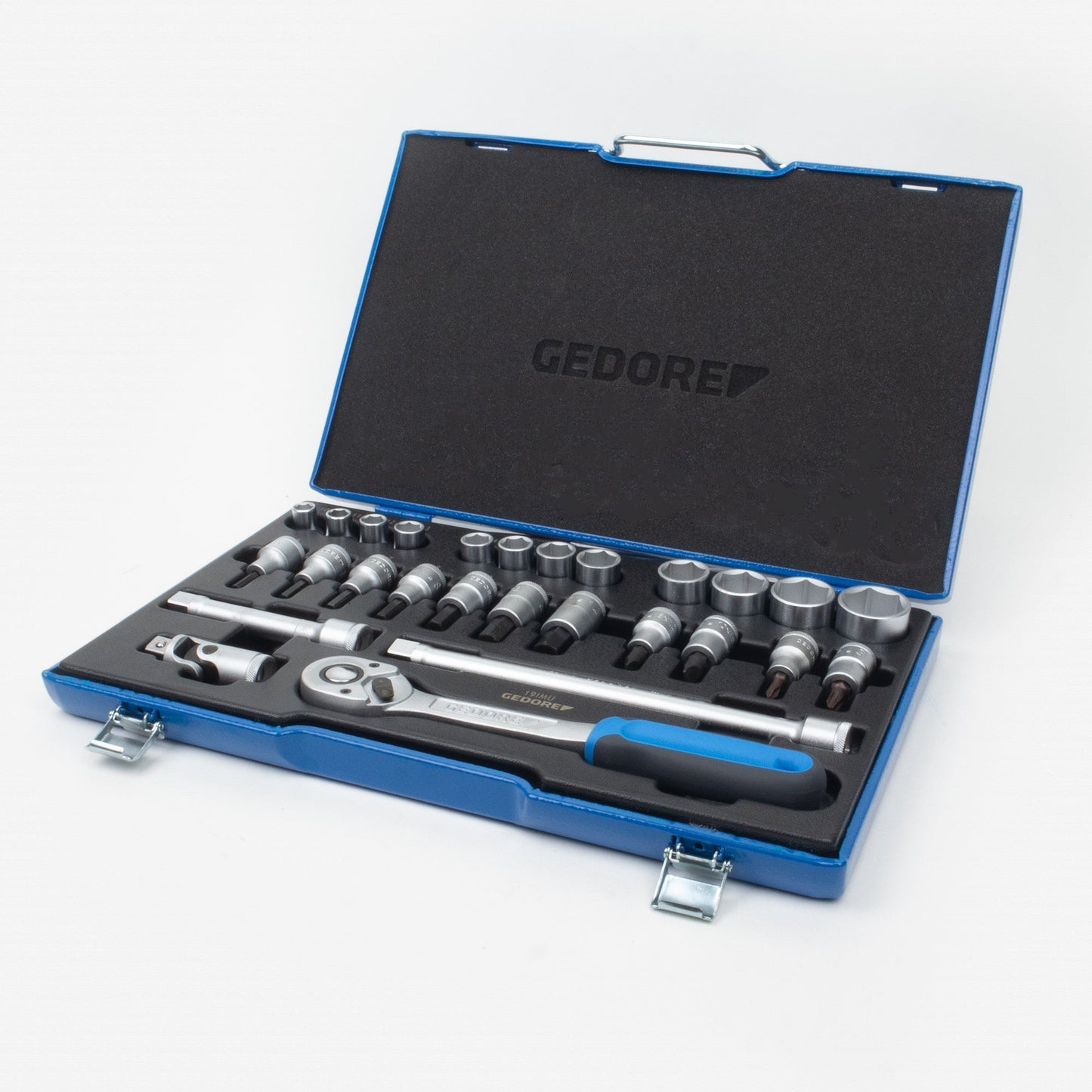 Gedore 6139750 19 IMU-10 Hex Socket Set 1/2", 10-30 mm, 27 Pieces