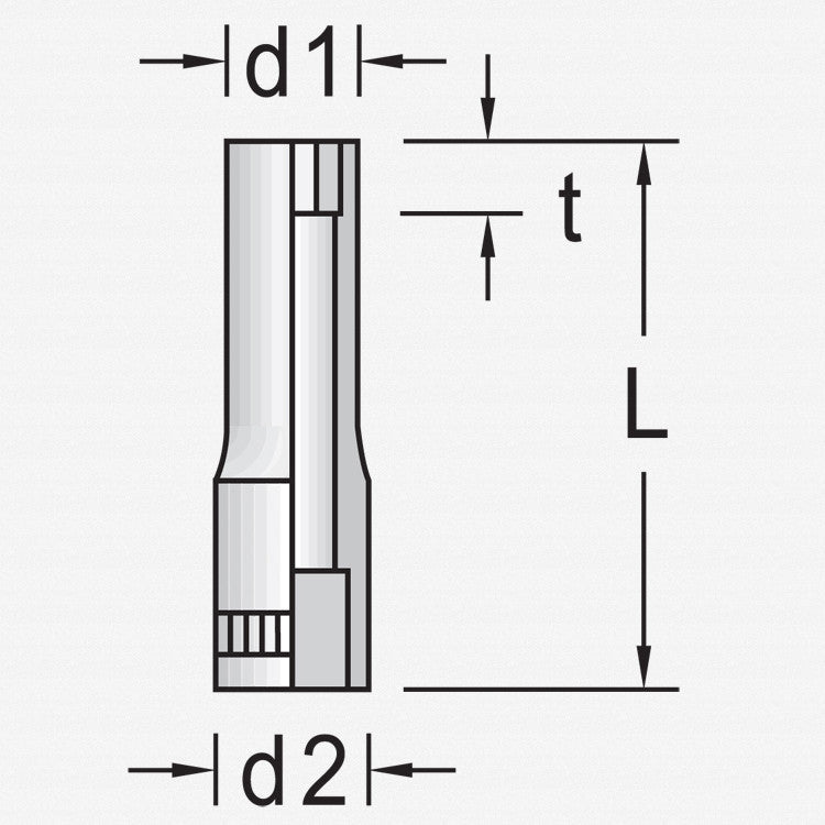 Gedore 6192800 20 L 3/16AF Socket 1/4", long 3/16"